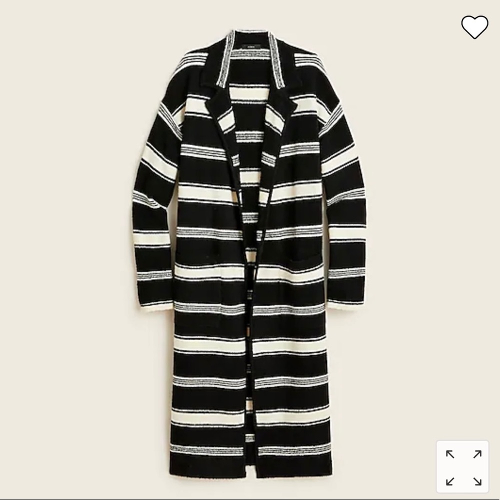 Jcrew Black and White Striped Sweater Size L/XL NWT NS